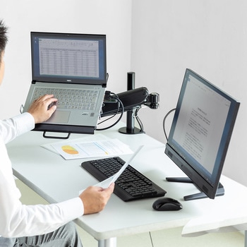 ノートPC水平垂直アーム サンワダイレクト