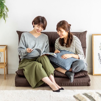 三つ折りソファベッド(二人用) サンワダイレクト