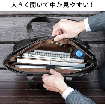 トートバッグ(合皮、ブラック) サンワダイレクト