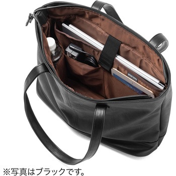 トートバッグ(合皮、ネイビー/ブラック) サンワダイレクト
