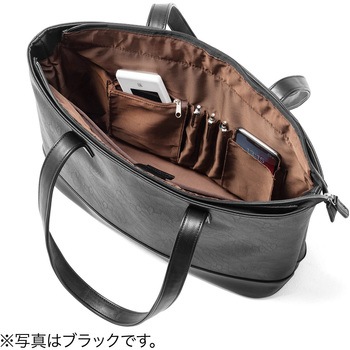 トートバッグ(合皮、ネイビー/ブラック) サンワダイレクト