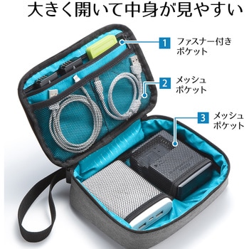 トラベル小物ケース(ブラック) サンワダイレクト