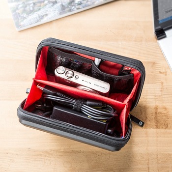 トラベル小物ハードシェルケース サンワダイレクト ガジェットポーチ 通販モノタロウ 0 Bagin007bk