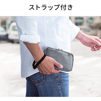 ガジェットポーチ(S、グレー) サンワダイレクト