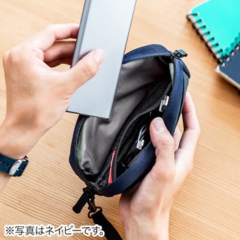 ガジェットポーチ(S、グレー) サンワダイレクト