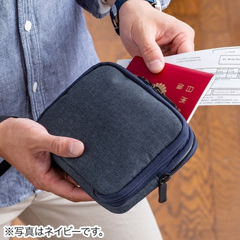 ガジェットポーチ(M、グレー) サンワダイレクト