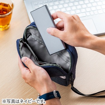 ガジェットポーチ(M、グレー) サンワダイレクト