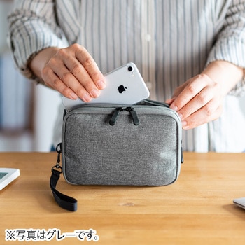 ガジェットポーチ(M、ネイビー) サンワダイレクト