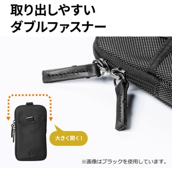 リュックベルト用スマホポーチ(ネイビー) サンワダイレクト