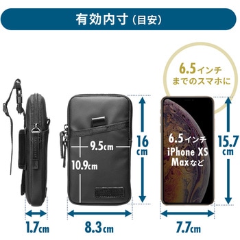 リュックベルト用スマホポーチ(ブラック) サンワダイレクト