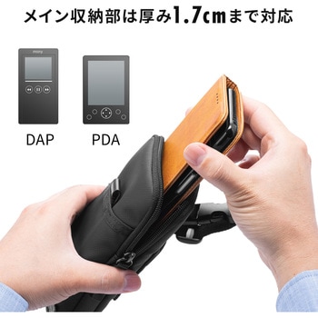 リュックベルト用スマホポーチ(ブラック) サンワダイレクト