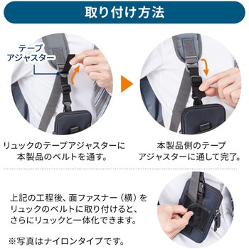 リュックベルト用スマホポーチ(ブラック) サンワダイレクト
