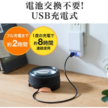 充電式LED付ルーペ サンワダイレクト