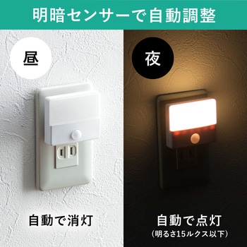 明暗&人感センサー付き薄型LEDライト 屋内用 サンワダイレクト