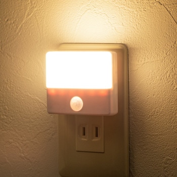 明暗&人感センサー付き薄型LEDライト 屋内用 サンワダイレクト