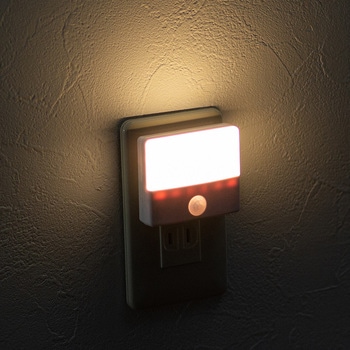 明暗&人感センサー付き薄型LEDライト 屋内用 サンワダイレクト