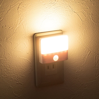 明暗&人感センサー付き薄型LEDライト 屋内用 サンワダイレクト