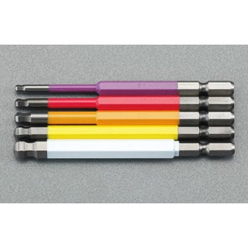 5本組/3-8mm [Ball Hexagon]ドライバービット - エスコ