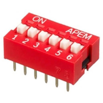 Apem ディップスイッチ 埋込型 6PST - APEM