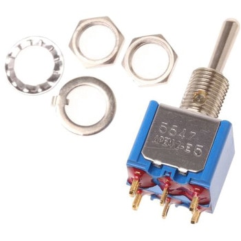 Apem トグルスイッチ (On)-Off-(On) 双極単投(DPST) パネルマウント 400 mA @ 20 V ハンダ端子 APEM