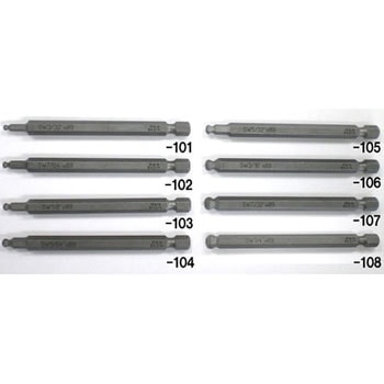 5/32"x89mm [Ball Hex]ドライバービット エスコ
