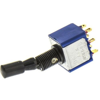 Apem トグルスイッチ ラッチ 双極双投(DPDT) パネルマウント 4 A @ 30 V dc ハンダ端子 APEM