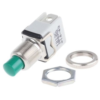 Apem 押しボタンスイッチ 2 A @ 24 V dc モーメンタリ パネルマウント 1極オン / オフスイッチ APEM