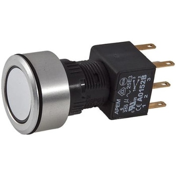 Apem 押しボタンスイッチ 6 A @ 250 V ac モーメンタリ パネルマウント APEM