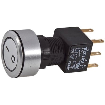 A1PCA1X250K403 Apem �����{�^���X�C�b�` 6 A @ 250 V ac ���b�` �p�l���}�E���g �� 2�ɃI�� / �I�t�X�C�b�` APEM 50025098