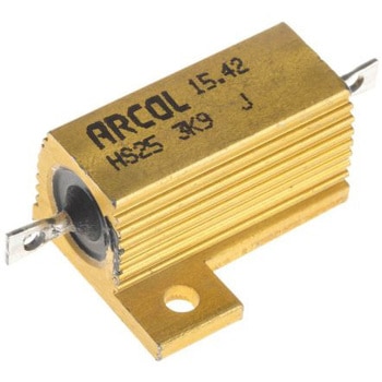 Arcol 大電力用 メタルクラッド抵抗器 25W 3.9kΩ - ARCOLECTRIC