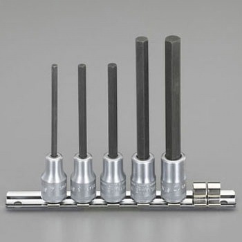 3/8"sq/5個組 [Hex]ロングビットソケット エスコ