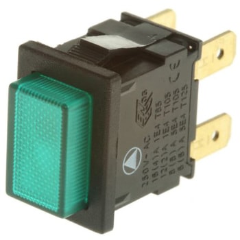 Arcolectric 押しボタンスイッチ 15 A @ 250 V ac ラッチ パネルマウント 緑 ARCOLECTRIC