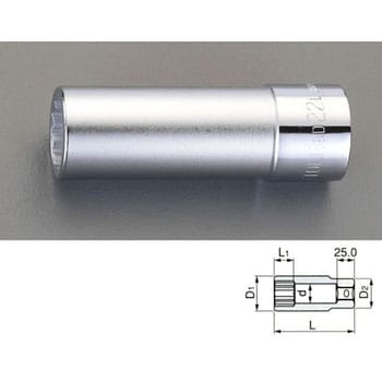 3/4"sqx22mm ディープソケット エスコ