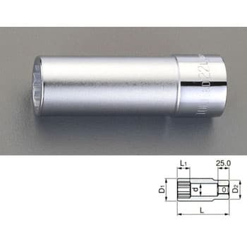エスコ 3/4”DRx50mm ディープソケット(品番:EA618DH-50)-