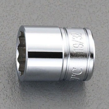 3/8"sqx 1/2 " ソケット(十二角) エスコ