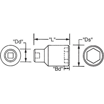 1/2"sqx25mm ディープソケット エスコ