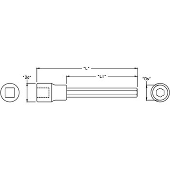 1/2"sqx10mm/165mm [Hex]ビットソケット - エスコ