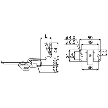 ステンレス オートSヨコロック自在吊 正面打 上向 オーティス