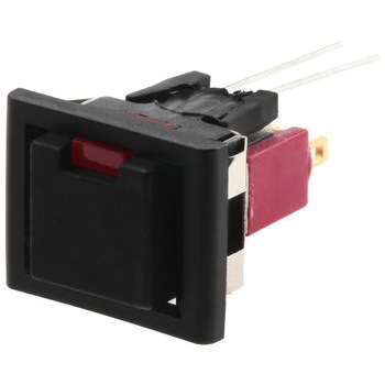 C & K 押しボタンスイッチ 1 A @ 28 V dc モーメンタリ パネルマウント 赤 単極双投(SPDT) C & K COMPONENTS
