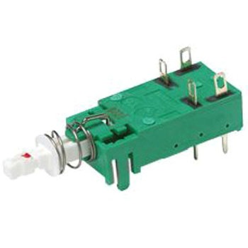 C & K 押しボタンスイッチ 6 A @ 250 V ac ラッチ スルーホール 2極オン / オフスイッチ C & K COMPONENTS