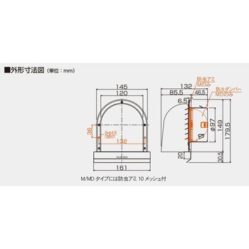長丸形パイプフード 水切り板付き 高須産業