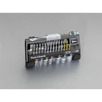 [+-HexPozi TorxSocket]セット(ラチェット・H付) エスコ