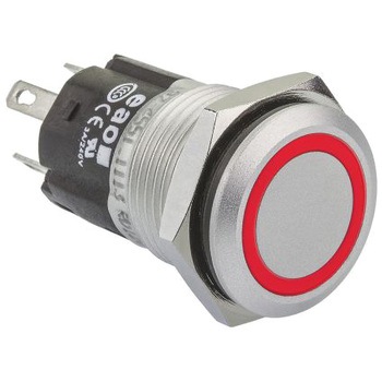 82-4551.1113 EAO 押しボタンスイッチ 1 A @ 24 V dc モーメンタリ パネルマウント 赤 単極双投(SPDT) EAO 50098729