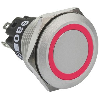 EAO 押しボタンスイッチ 1 A @ 24 V dc モーメンタリ パネルマウント 赤 単極双投(SPDT) EAO