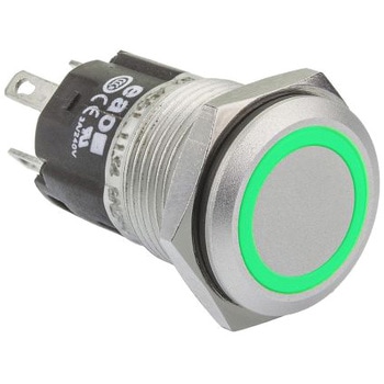 EAO 押しボタンスイッチ 1 A @ 24 V dc モーメンタリ パネルマウント 緑 単極双投(SPDT) - EAO