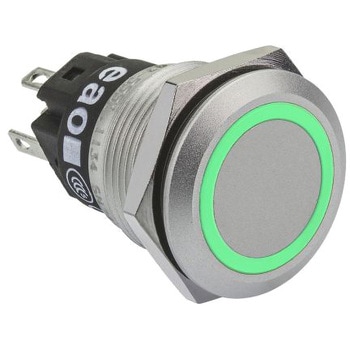 EAO 押しボタンスイッチ 1 A @ 24 V dc モーメンタリ パネルマウント 緑 単極双投(SPDT) - EAO