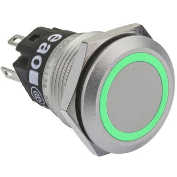 EAO 押しボタンスイッチ 1 A @ 24 V dc モーメンタリ パネルマウント 緑 単極双投(SPDT) - EAO