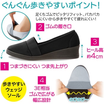 歩きやすい らくらくおでかけパンプス ブラウン ニーズ
