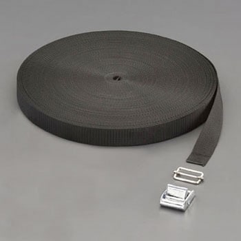 25x1.2mmx50m 平織バンド・バックルセット(黒) エスコ