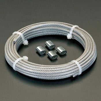 1.5/2.0mmx10m/7x7 ステンレスロープ(ナイロン被覆) エスコ